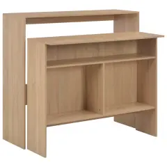vidaXL Barska miza z 2 površinama 130x40x120 cm hrast