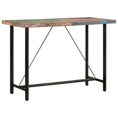 vidaXL Barska miza 150x70x107 cm trden akacijev les in železo