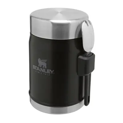 Stanley Classic Food Jar + Spork 0.4L, Matte Black Črna, Posoda za hrano
