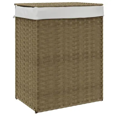 vidaXL Košara za perilo s pokrovom 46x33x60 cm poli ratan