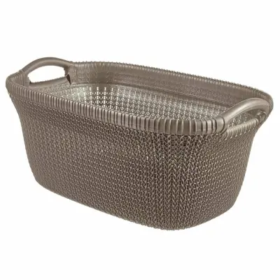 Curver Košara za perilo Knit 40 L kovinsko rjava