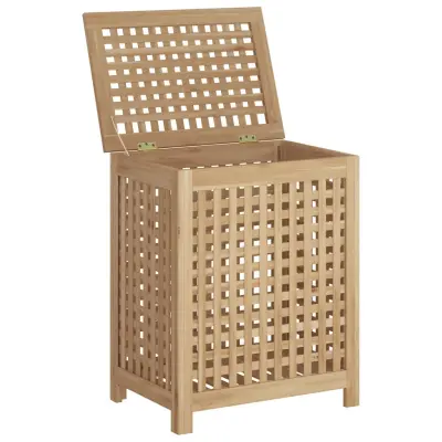 vidaXL Koš za perilo 50x35x60 cm trdna tikovina