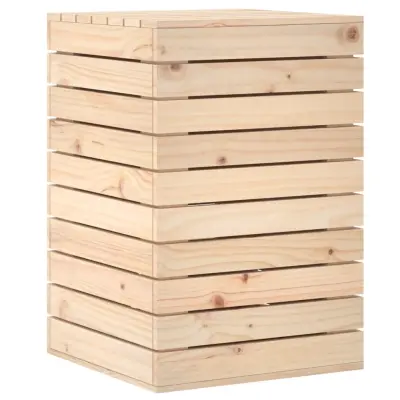vidaXL Košara za perilo 44x44x66 cm trdna borovina