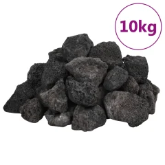 vidaXL Vulkanski kamen 10 kg črn 3-5 cm