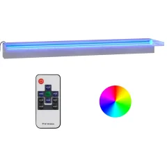 vidaXL Slap za bazen z RGB LED lučmi nerjaveče jeklo 90 cm