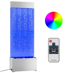 vidaXL Steber z mehurčki z RGB LED diodami jeklo akril 110 cm