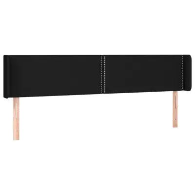vidaXL Vzglavje z ušesi črno 163x16x78/88 cm blago