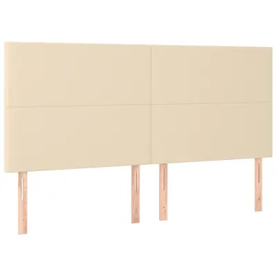 vidaXL Posteljno vzglavje 4 kosa krem 100x5x78/88 cm blago