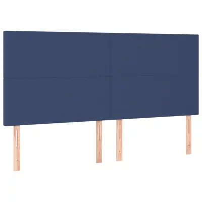 vidaXL Posteljno vzglavje 4 kosa moder 90x5x78/88 cm blago