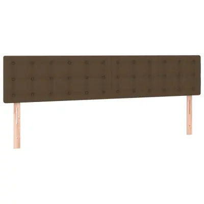 vidaXL Posteljno vzglavje 2 kosa temno rjav 100x5x78/88 cm blago