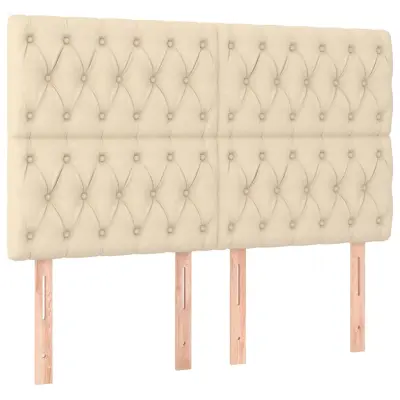 vidaXL Posteljno vzglavje 4 kosa krem 72x7x78/88 cm blago