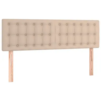 vidaXL Posteljno vzglavje 2 kosa kapučino 72x5x78/88 cm umetno usnje