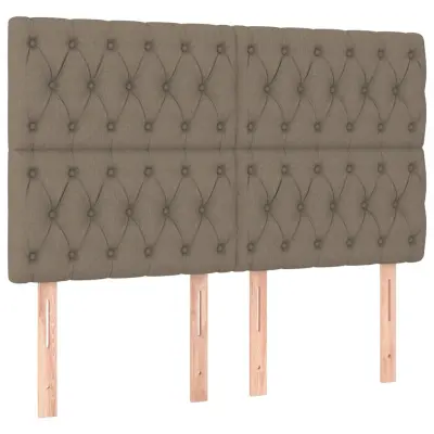 vidaXL Posteljno vzglavje 4 kosa taupe 80x7x78/88 cm blago
