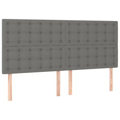 vidaXL Posteljno vzglavje 4 kosa svetlo siv 90x5x78/88 cm blago