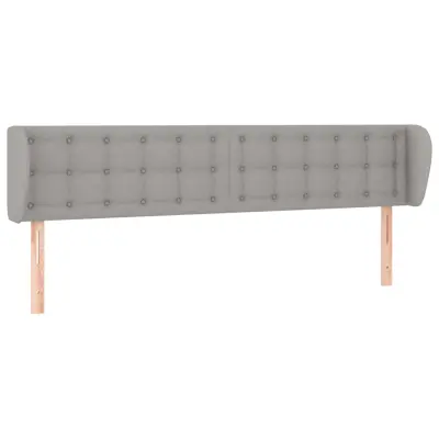 vidaXL Vzglavje z ušesi svetlo sivo 203x23x78/88 cm blago