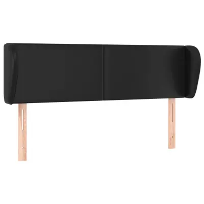 vidaXL Vzglavje z ušesi črno 147x23x78/88 cm umetno usnje