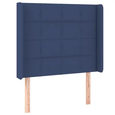 vidaXL Vzglavje z ušesi modro 103x16x118/128 cm blago