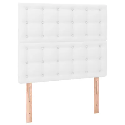 vidaXL Posteljno vzglavje 2 kosa belo 80x5x78/88 cm umetno usnje