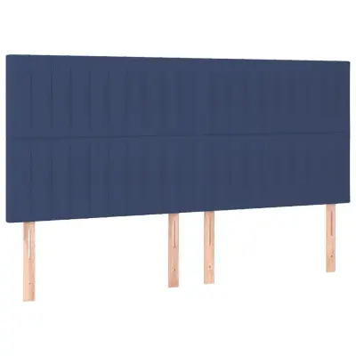 vidaXL Posteljno vzglavje 4 kosa moder 80x5x78/88 cm blago