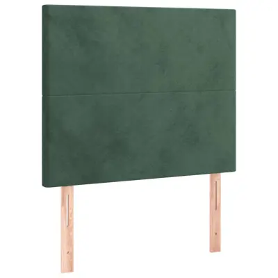 vidaXL Posteljno vzglavje 2 kosa temno zeleno 90x5x78/88 cm žamet