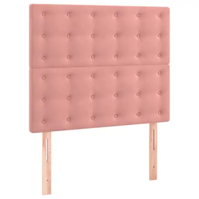 vidaXL Posteljno vzglavje 2 kosa roza 90x5x78/88 cm žamet