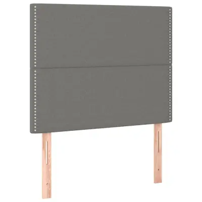 vidaXL Posteljno vzglavje 2 kosa temno sivo 90x5x78/88 cm blago