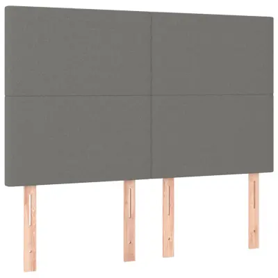 vidaXL Posteljno vzglavje 4 kosa temno siv 72x5x78/88 cm blago