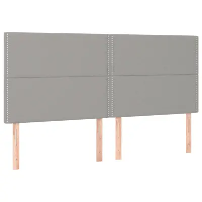 vidaXL Posteljno vzglavje 4 kosa svetlo siv 90x5x78/88 cm blago