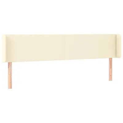 vidaXL Vzglavje z ušesi krem 203x16x78/88 cm umetno usnje