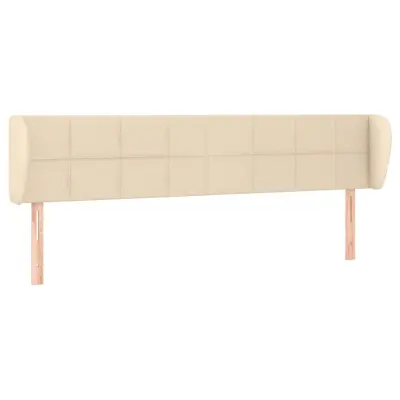 vidaXL Vzglavje z ušesi krem 203x23x78/88 cm blago