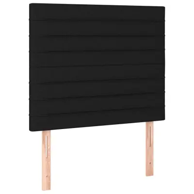vidaXL Posteljno vzglavje 2 kosa črno 100x5x78/88 cm blago