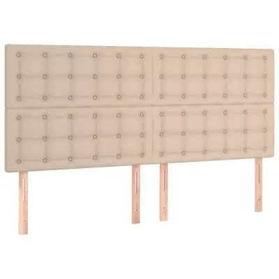 vidaXL Posteljno vzglavje 4 kosa kapučino 100x5x78/88 cm umetno usnje