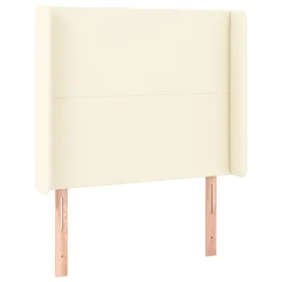 vidaXL Vzglavje z ušesi krem 93x16x118/128 cm umetno usnje