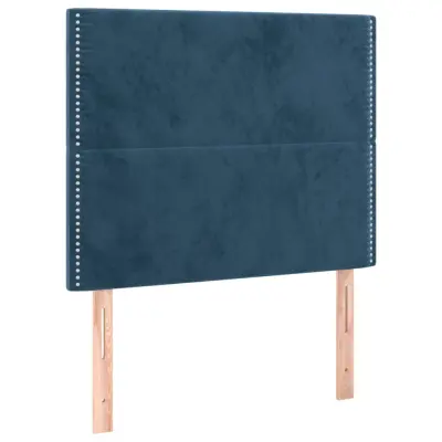 vidaXL Posteljno vzglavje 2 kosa temno modro 100x5x78/88 cm žamet