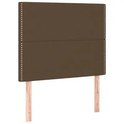 vidaXL Posteljno vzglavje 2 kosa temno rjavo 90x5x78/88 cm blago
