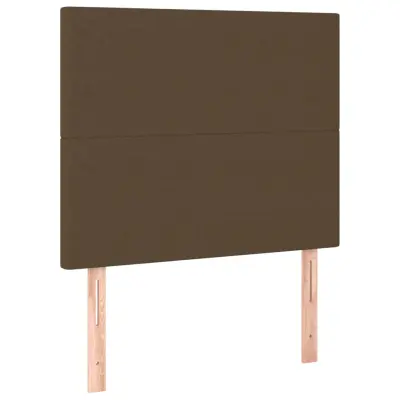 vidaXL Posteljno vzglavje 2 kosa temno rjavo 100x5x78/88 cm blago