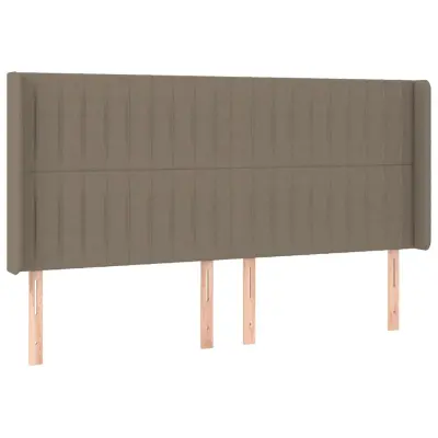 vidaXL Vzglavje z ušesi taupe 203x16x118/128 cm blago