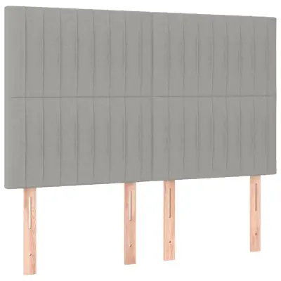 vidaXL Posteljno vzglavje 4 kosa svetlo siv 72x5x78/88 cm blago