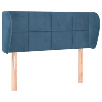vidaXL Vzglavje z ušesi temno modro 83x23x78/88 cm žamet