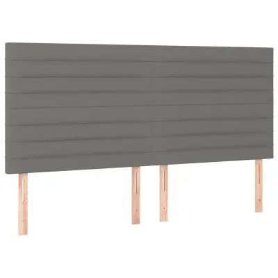 vidaXL Posteljno vzglavje 4 kosa svetlo siv 90x5x78/88 cm blago