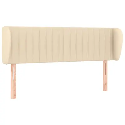 vidaXL Vzglavje z ušesi krem 147x23x78/88 cm blago