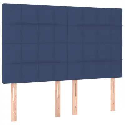 vidaXL Posteljno vzglavje 4 kosa moder 72x5x78/88 cm blago