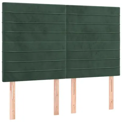 vidaXL Posteljno vzglavje 4 kosa temno zelen 72x5x78/88 cm žamet
