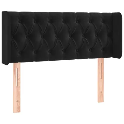 vidaXL Vzglavje z ušesi črno 103x16x78/88 cm žamet