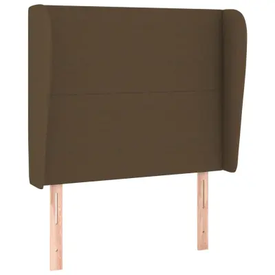 vidaXL Vzglavje z ušesi temno rjavo 93x23x118/128 cm blago