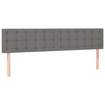 vidaXL Posteljno vzglavje 2 kosa temno sivo 90x5x78/88 cm blago