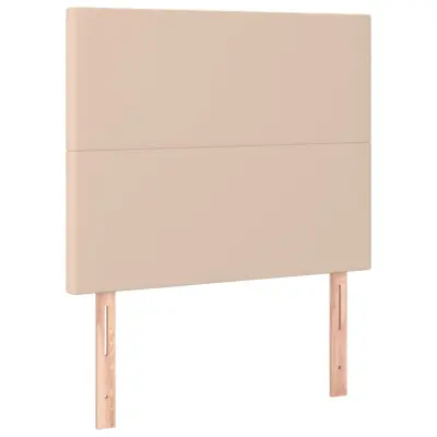 vidaXL Posteljno vzglavje 2 kosa kapučino 90x5x78/88 cm umetno usnje