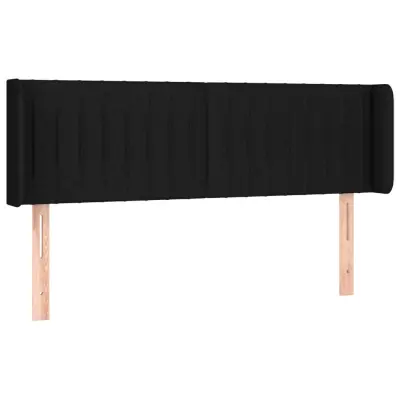 vidaXL Vzglavje z ušesi črno 147x16x78/88 cm blago