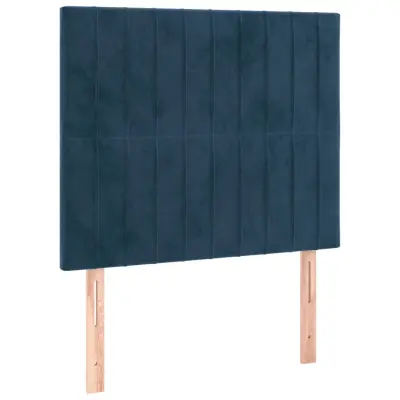 vidaXL Posteljno vzglavje 2 kosa temno modro 90x5x78/88 cm žamet