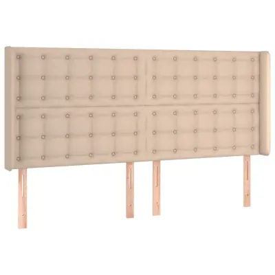 vidaXL Vzglavje z ušesi kapučino 183x16x118/128 cm umetno usnje